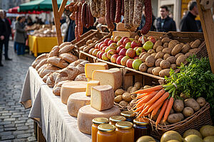 Regionaler Wochenmarktstand